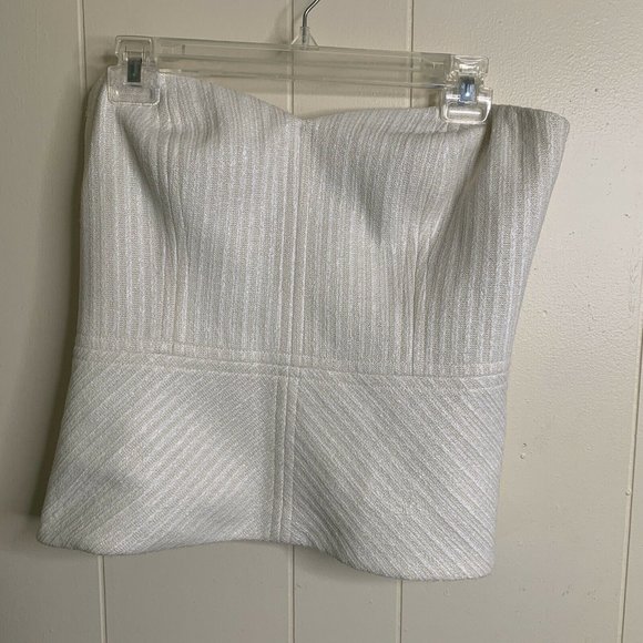TRINA TURK Sweetheart Strapless Blouse Cream Sz 12 - Picture 2 of 9